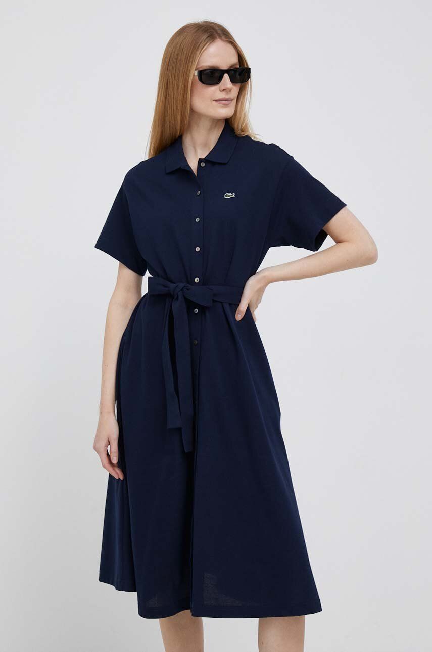 Šaty Lacoste Belted Piqué Polo Dress Navy | EF7923, 0