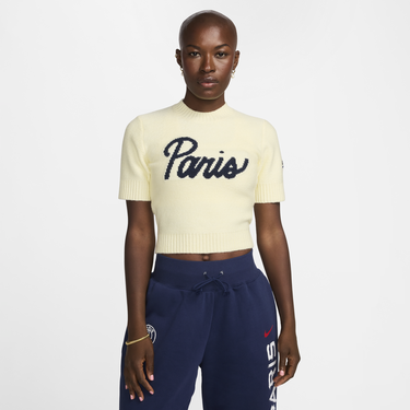 Sveter Nike Paris Saint-Germain Knit Football Short Sleeve Sweater Žltá | FQ7811-744, 1