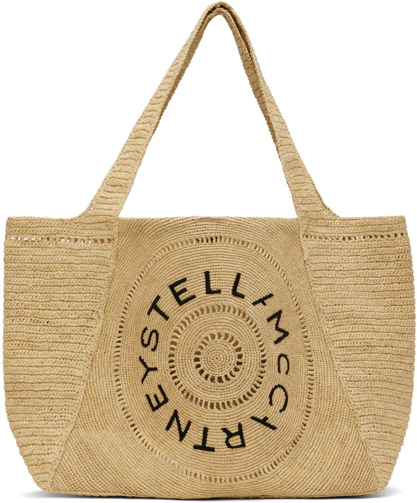 Tote bag Stella McCartney Stella McCartney Logo Raffia Tote Bag Béžová | 7B0084WP0375, 0