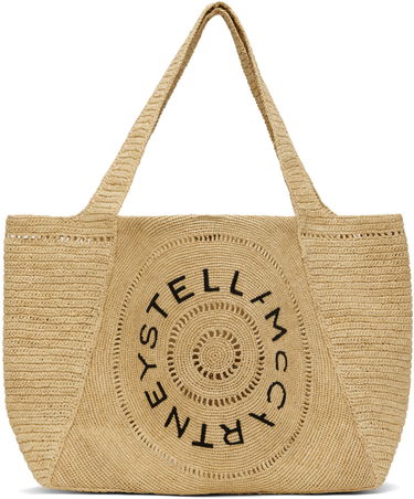 Tote bag Stella McCartney Stella McCartney Logo Raffia Tote Bag Béžová | 7B0084WP0375, 0