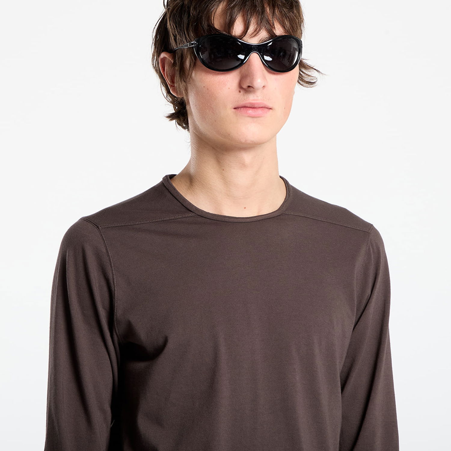 Tričko Rick Owens Rick Owens DRKSHDW Level Longsleeve T-Shirt Hnedá | DU02E7260 RN 78, 1
