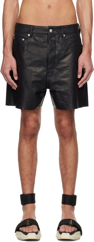 Šortky Rick Owens Rick Owens Hollywood Geth Leather Shorts Čierna | RU01E5373 LSU, 0