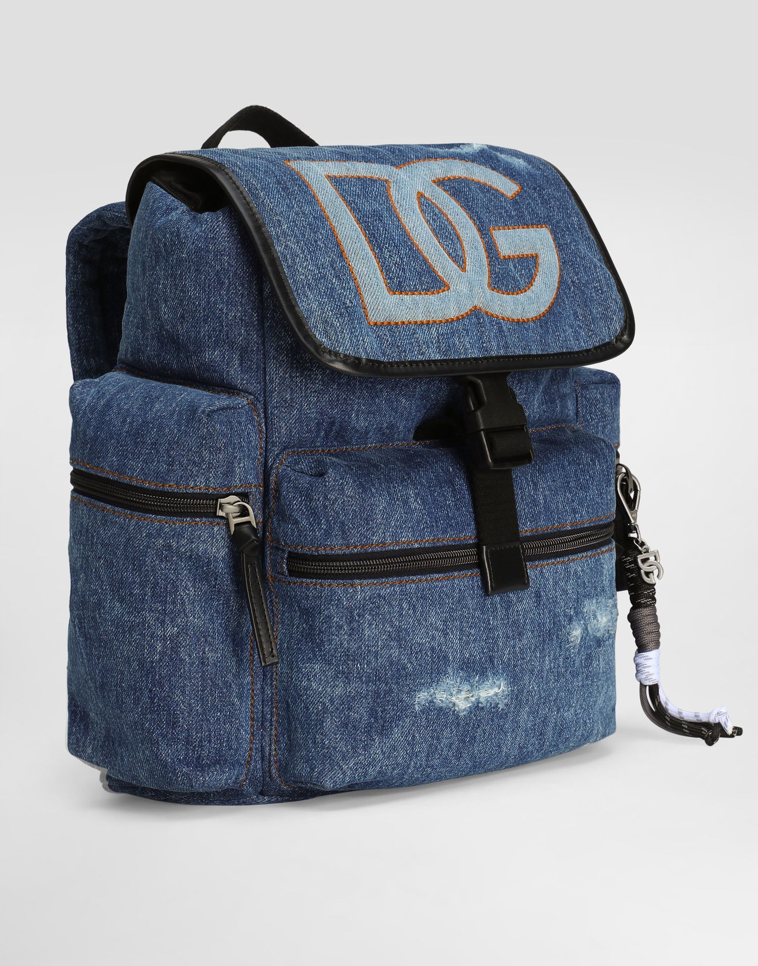 Batoh Dolce & Gabbana Dolce & Gabbana Denim Backpack with Embroidered Logo Modrá | EM0100AD7068M800, 1