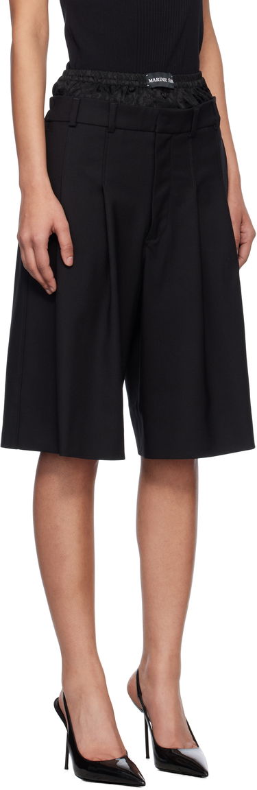 Šortky Marine Serre Marine Serre Virgin Wool Twill Shorts Čierna | MSH010A RWOV0001, 1