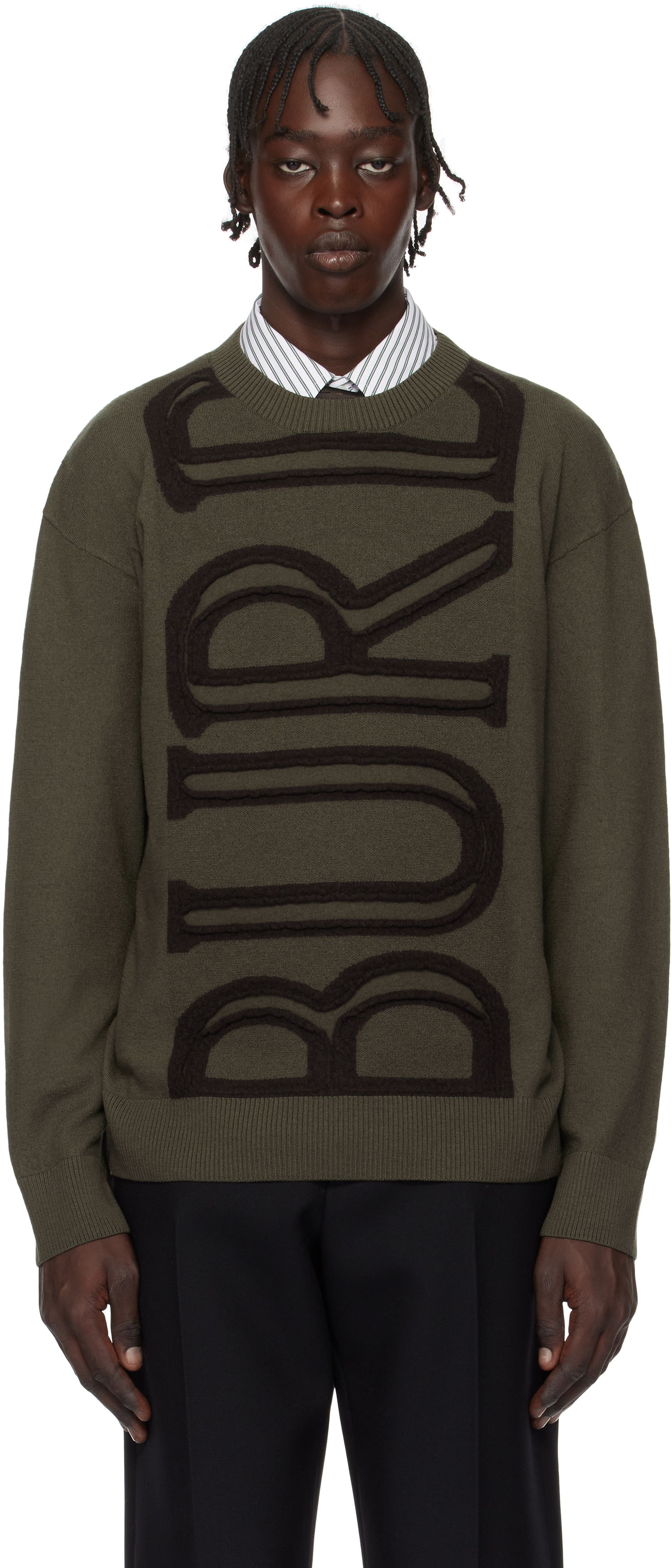 Sveter Burberry Wool Logo Sweater Zelené | 8101719, 0