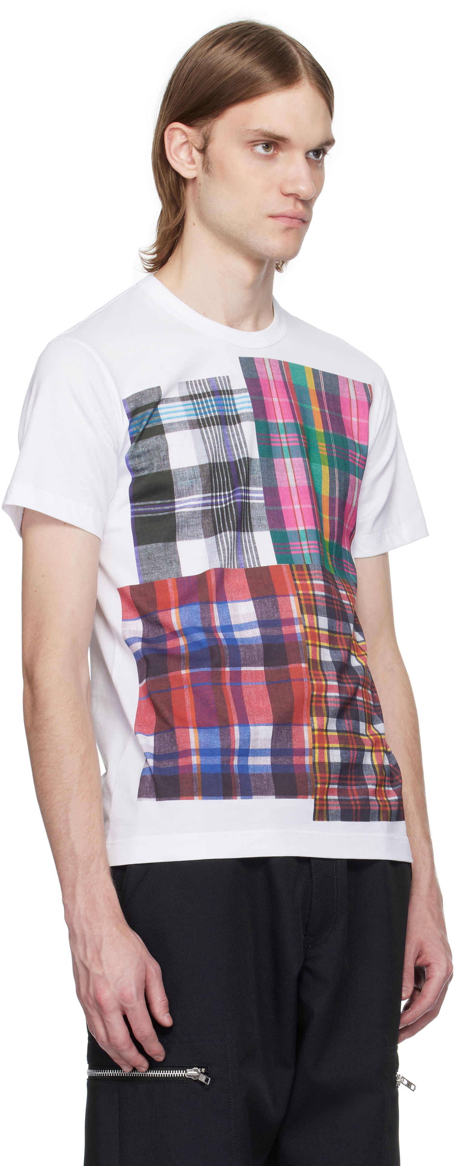 Tričko Comme des Garçons Comme des Garçons Shirt Tartan Square Print T-Shirt Biela | FO-T007-051, 1