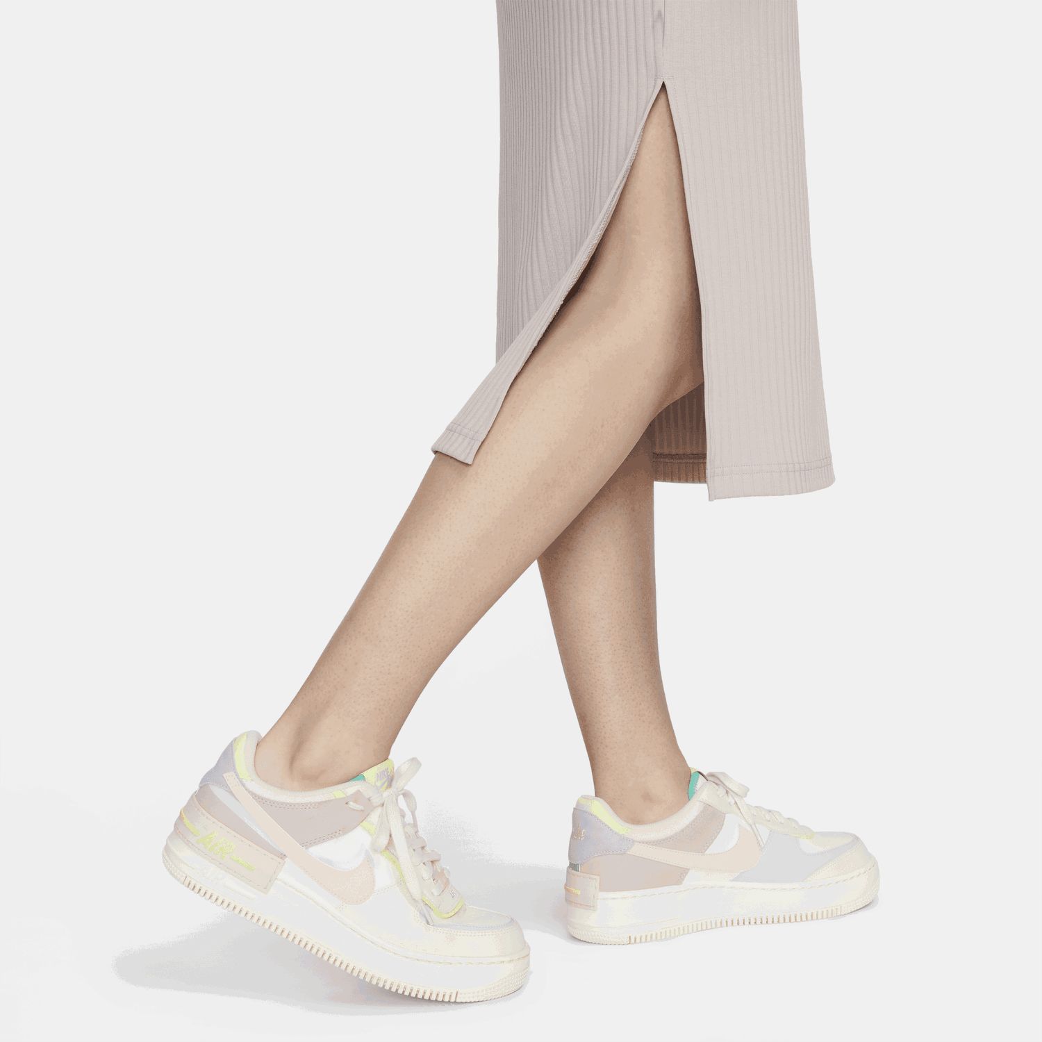 Sukňa Nike High-Waisted Ribbed Jersey Skirt Béžová | DV7956-272, 1