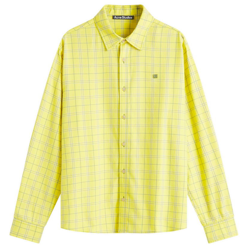 Košeľa Acne Studios Sarlie Face Flannel Check Shirt Žltá | CB0092-AN5