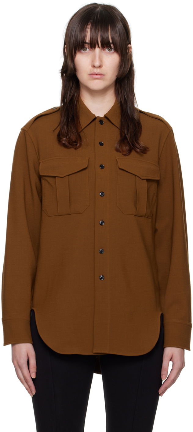 Košeľa rag & bone Howie Military Shirt Hnedá | WAW22FA055KJ55, 0