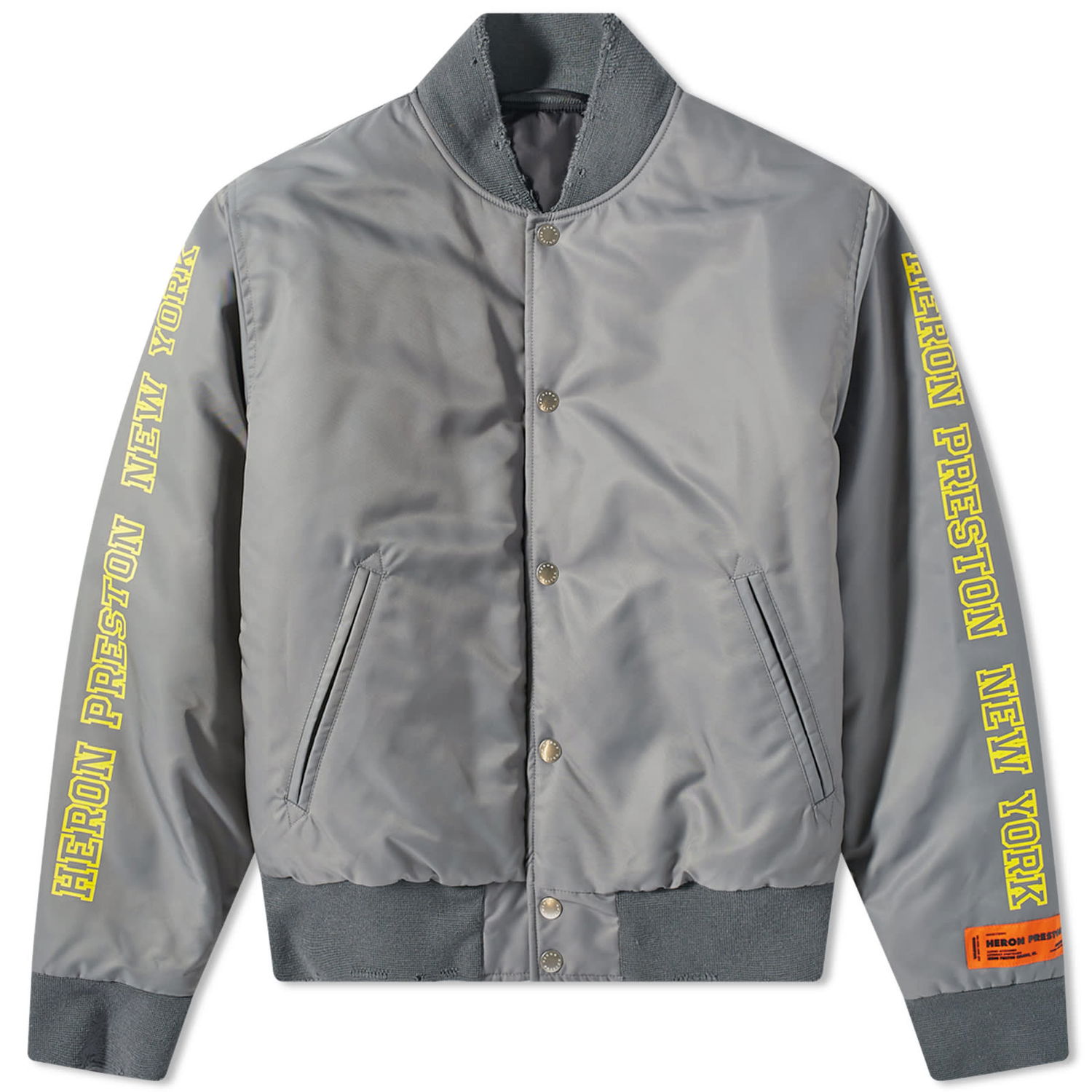 Bunda HERON PRESTON HP Sponsor Nylon Varsity Jacket Šedá | HMEK001S23FAB0010925, 0