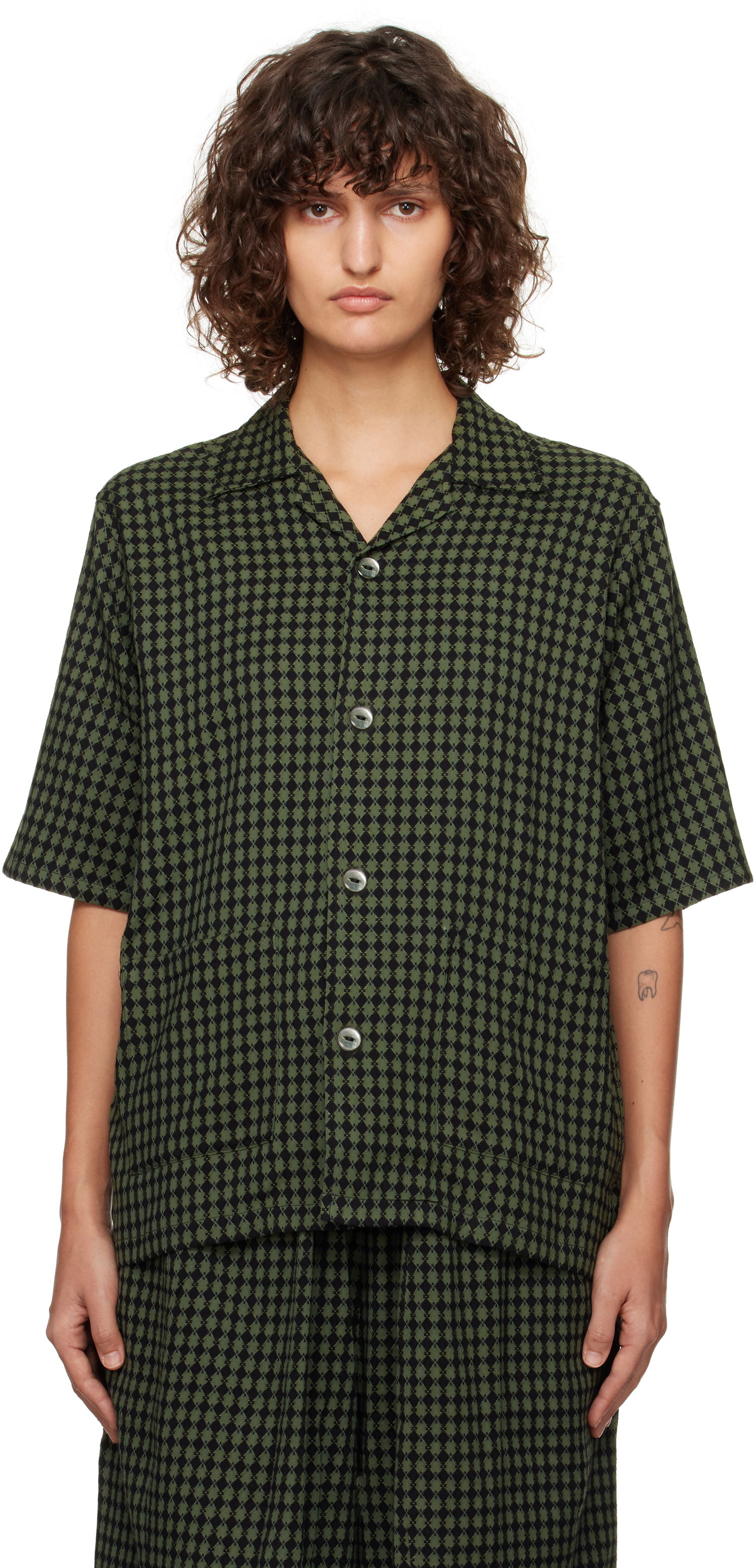 Košeľa Needles Cabana Shirt Zelené | PU151, 0