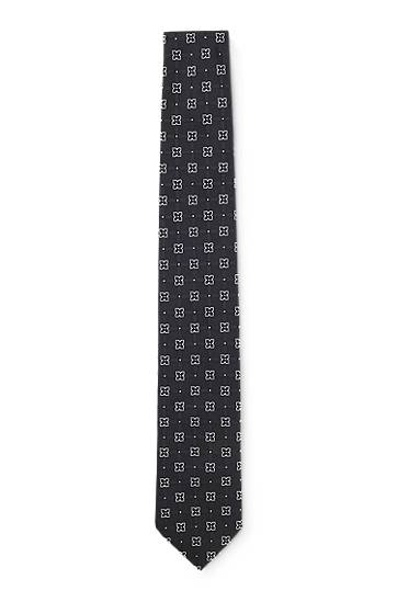 Opasok BOSS Silk-Blend Patterned Tie Čierna | 50550511, 0