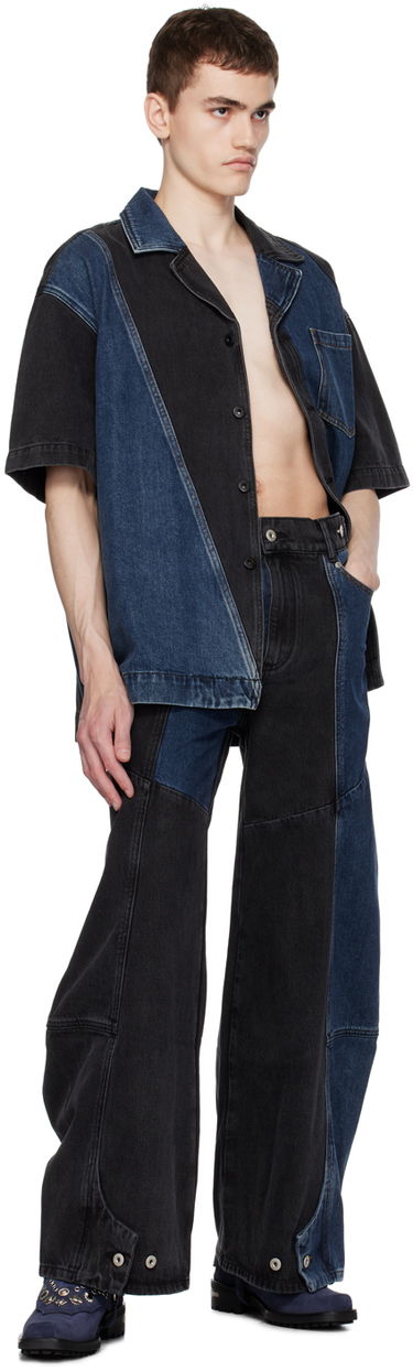 Košeľa Feng Chen Wang Feng Chen Wang Paneled Denim Shirt Modrá | FUF16SR02, 3