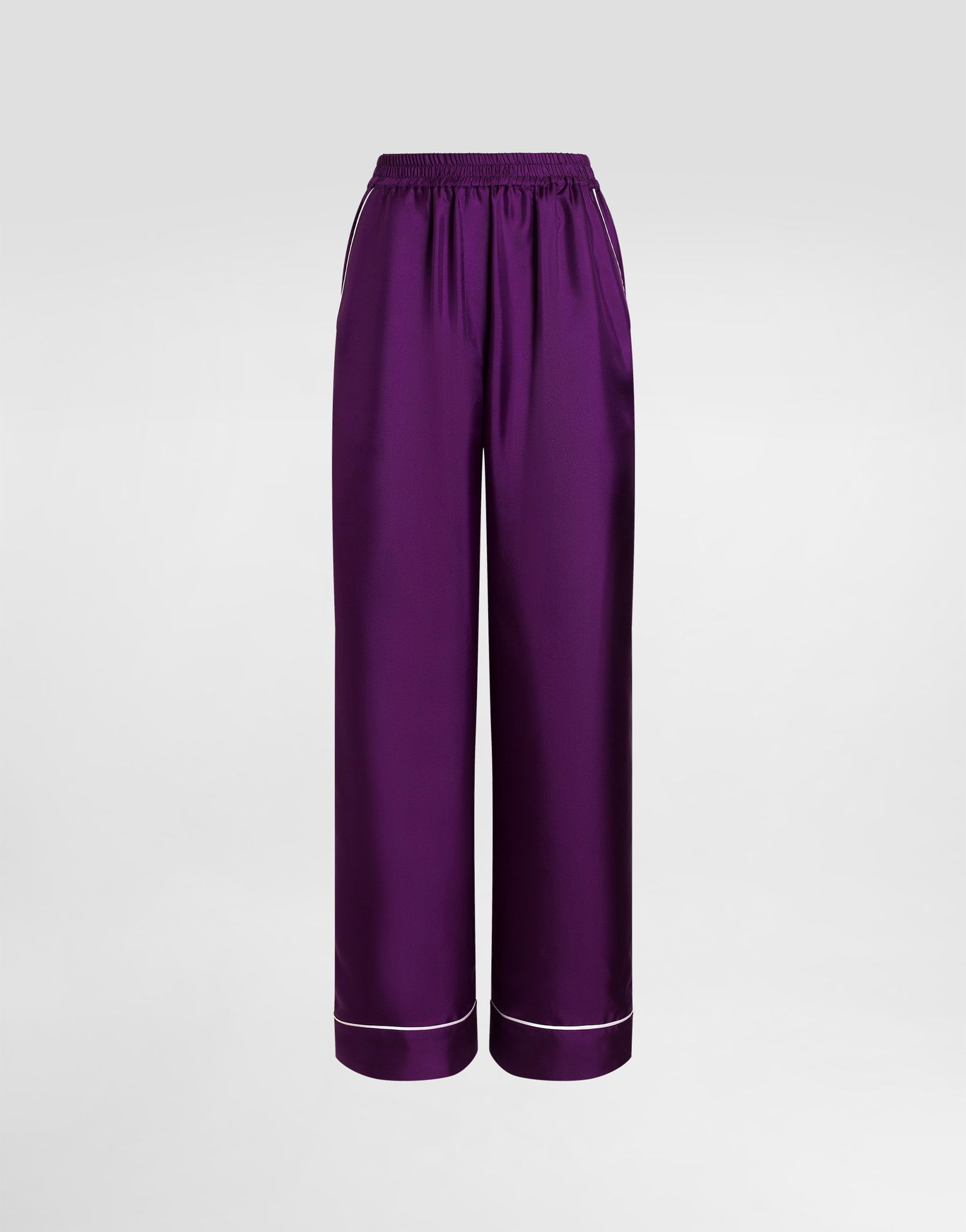 Nohavice Dolce & Gabbana Dolce & Gabbana Silk Twill Vanity Pants Fialová | FTAMPTFU10SF0571, 0