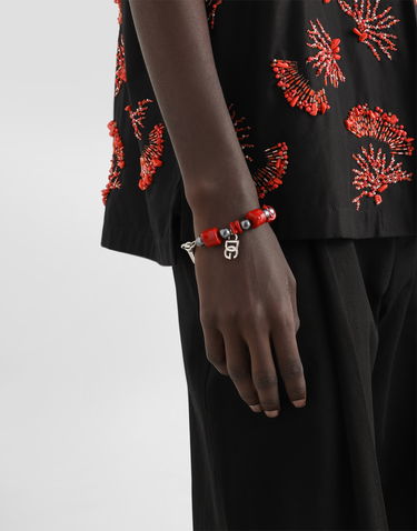 Náramok Dolce & Gabbana Dolce & Gabbana Metal Bracelet with Coral Details and Logo Červená | WBO5C4W111187655, 1
