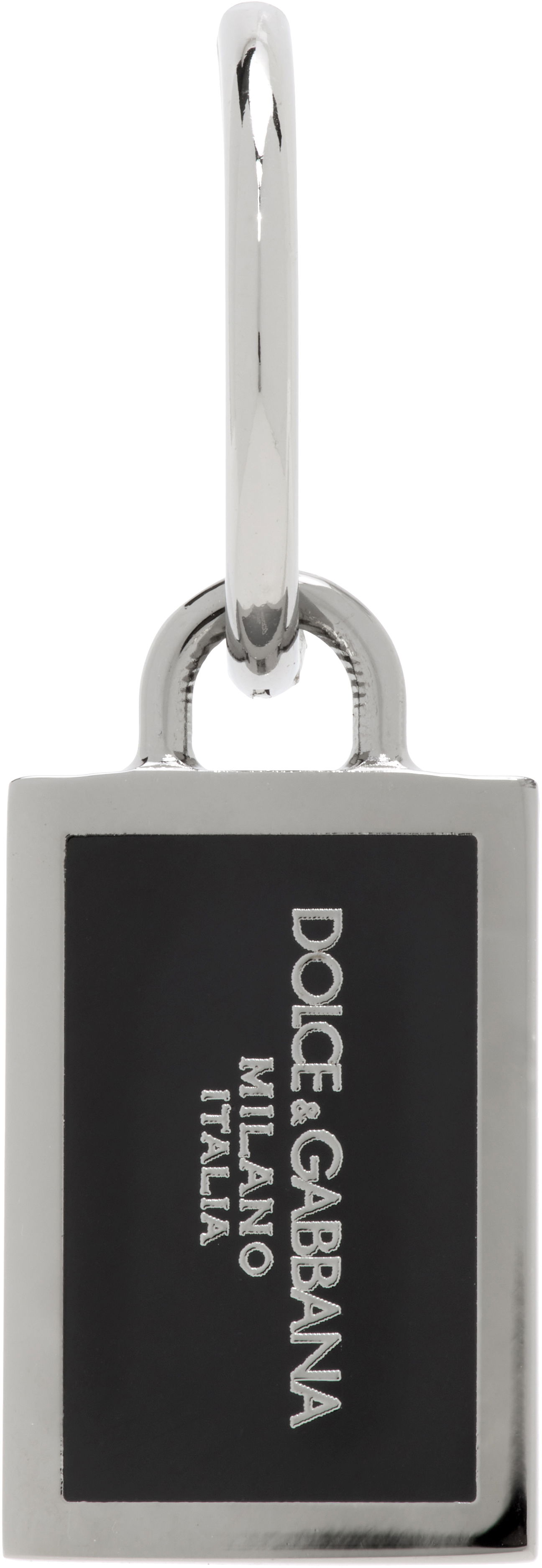 Kľúčenka Dolce & Gabbana Dolce & Gabbana Logo Plaque Single Earring Metalická | WER1D2W1111, 0
