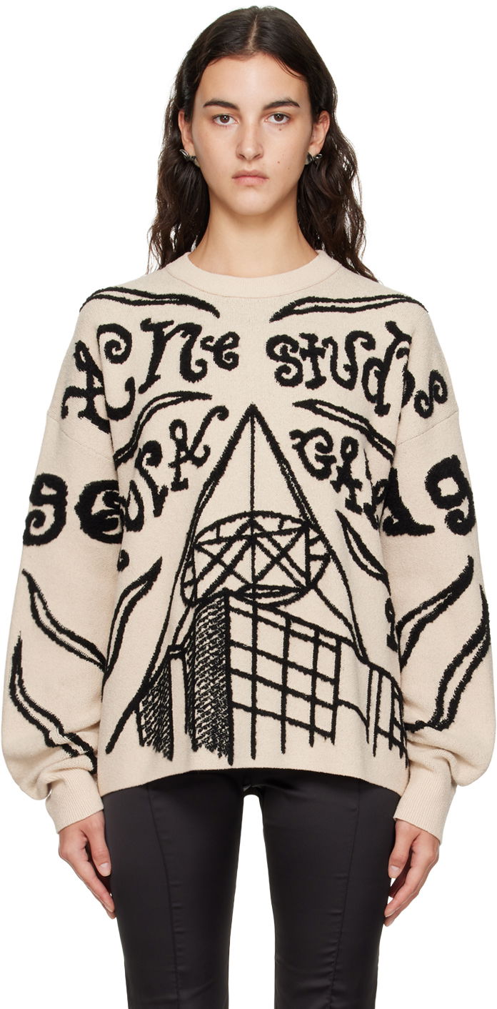 Sveter Acne Studios Jacquard Sweater Béžová | B60297-, 0