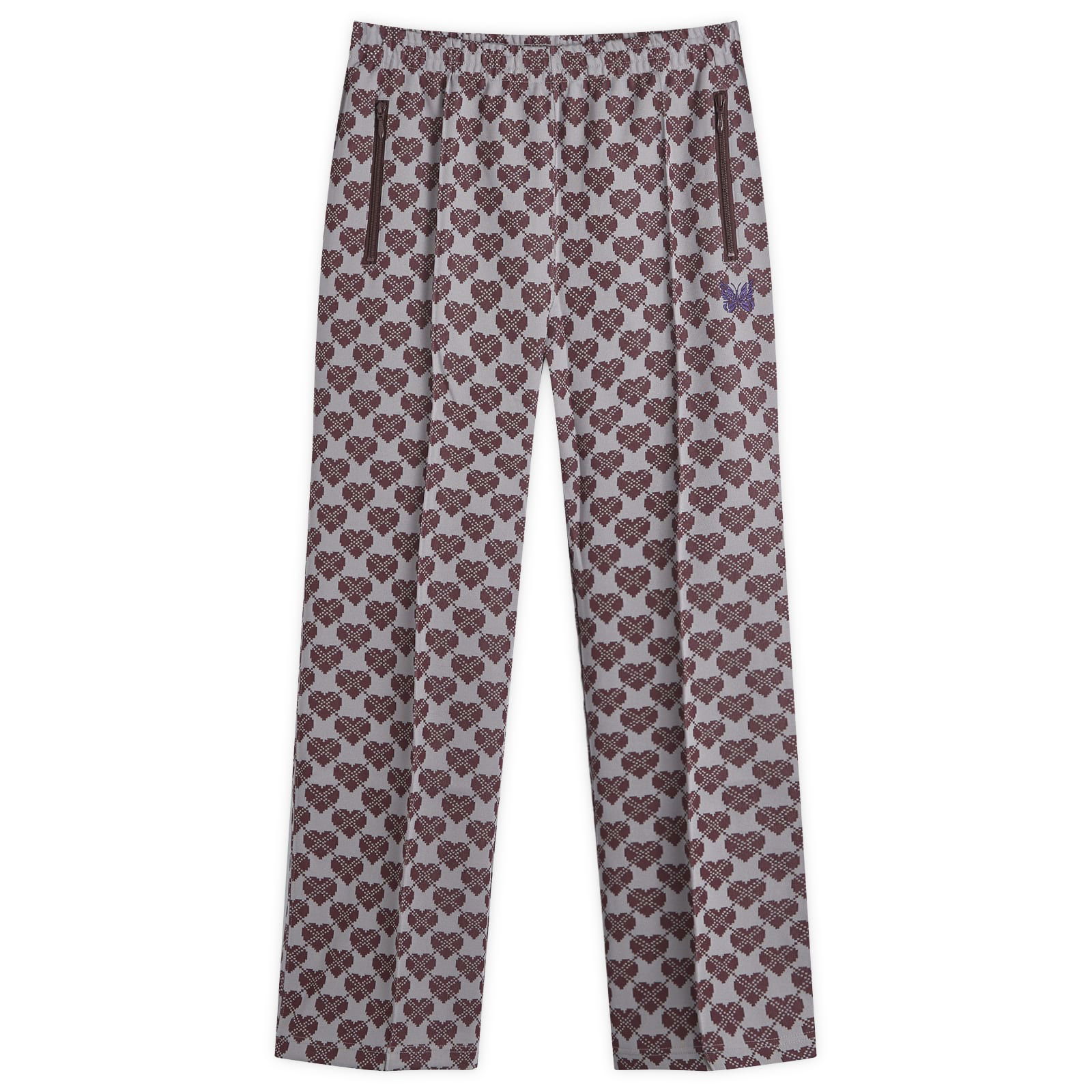 Jacquard Track Pants with Heart Print