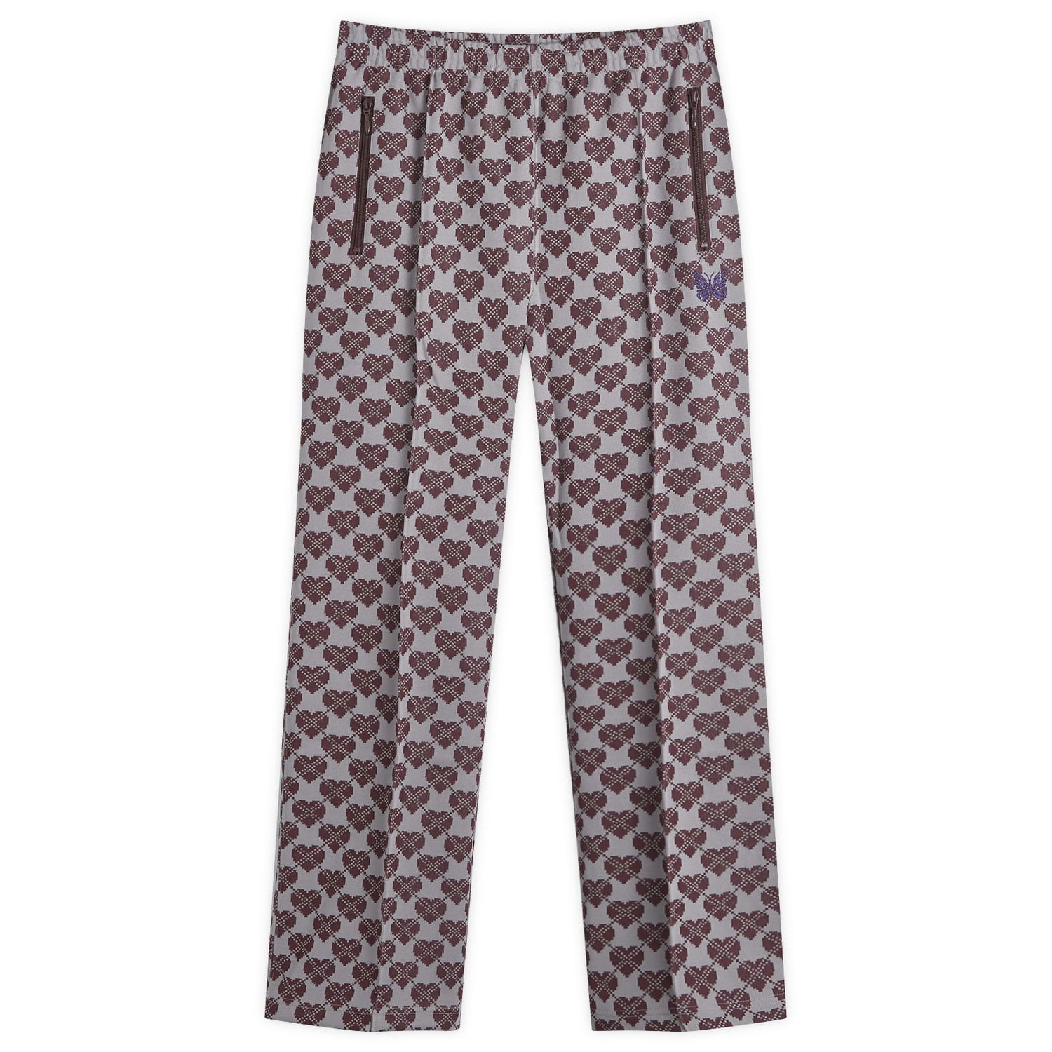 Nohavice Needles Jacquard Track Pants with Heart Print Šedá | PU270-B, 0