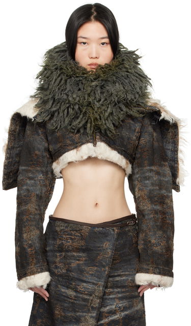 Bomber bunda Diesel Furry Snood Scarf Šedá | A17233 0DBDJ, 0