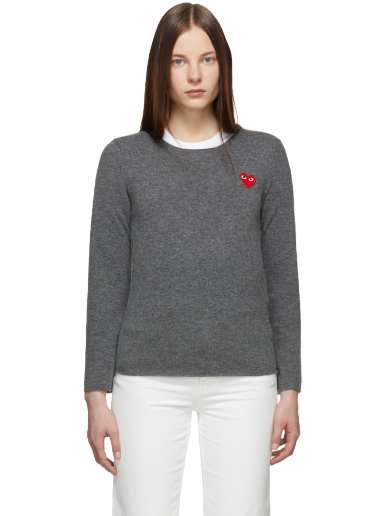Sveter Comme des Garçons PLAY Heart Patch Sweater Šedá | P1N067