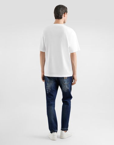Tričko Dolce & Gabbana Dolce & Gabbana Cotton T-Shirt with Embroidered Logo Biela | G8PN9ZG7O4EW0800, 2