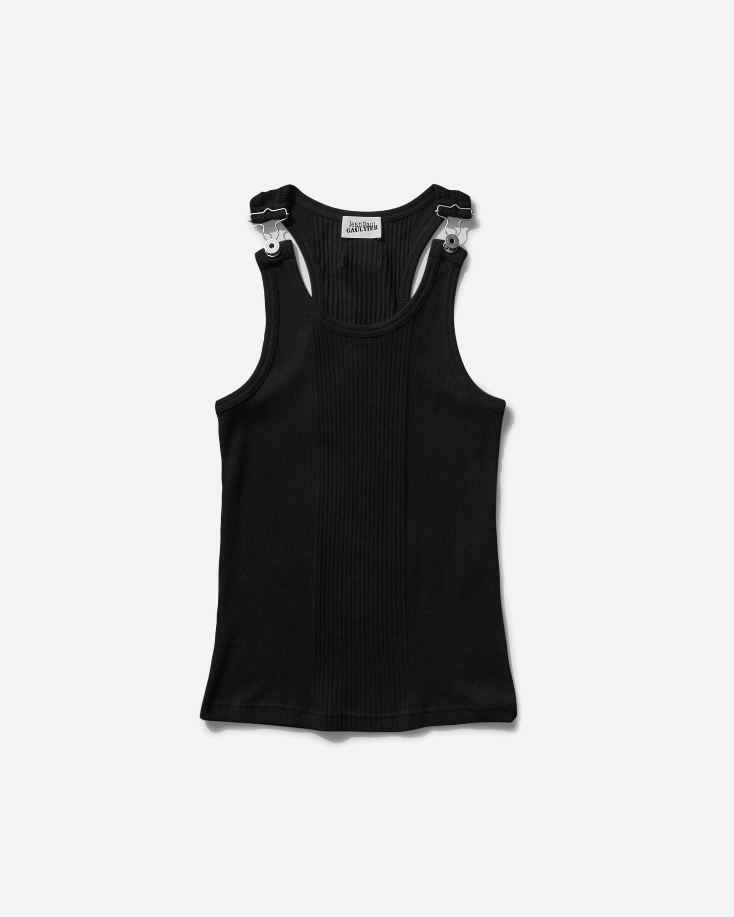 Tielko Jean Paul Gaultier Patch Detail Ribbed Tank Top Čierna | 24-25-U-DB023-J054 00, 1