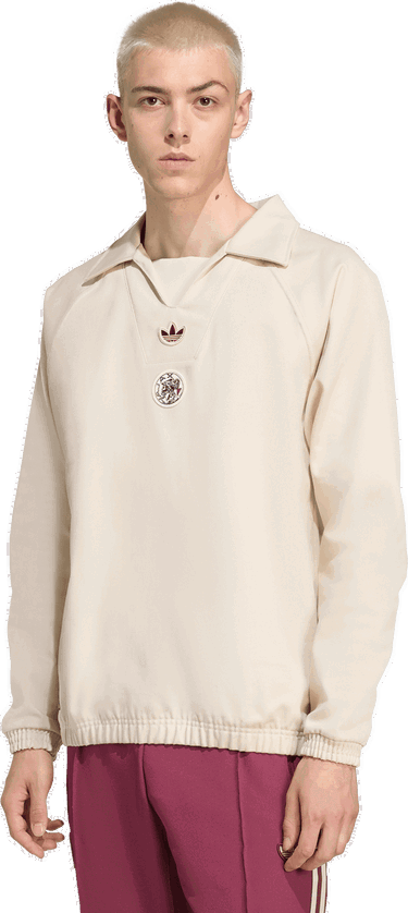 Mikina adidas Performance Terrace Icons Ajax Amsterdam Training Top Béžová | JM7360, 4