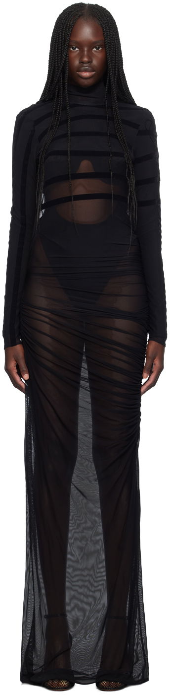 Šaty Jean Paul Gaultier Gaultier Striped Maxi Dress Čierna | 24/30-F-RO234I-T004-0000, 0