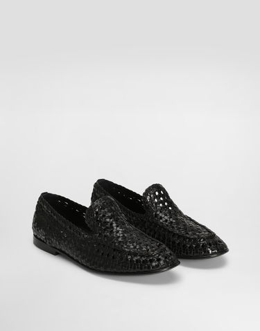 Doplnky Dolce & Gabbana Dolce & Gabbana Polished Goatskin Woven Loafers Čierna | A50481A6M7180999, 1