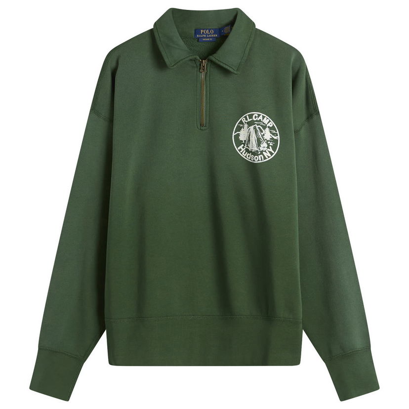 Mikina Polo by Ralph Lauren Camp Half Zip Sweatshirt Zelené | 710P04978-GRN