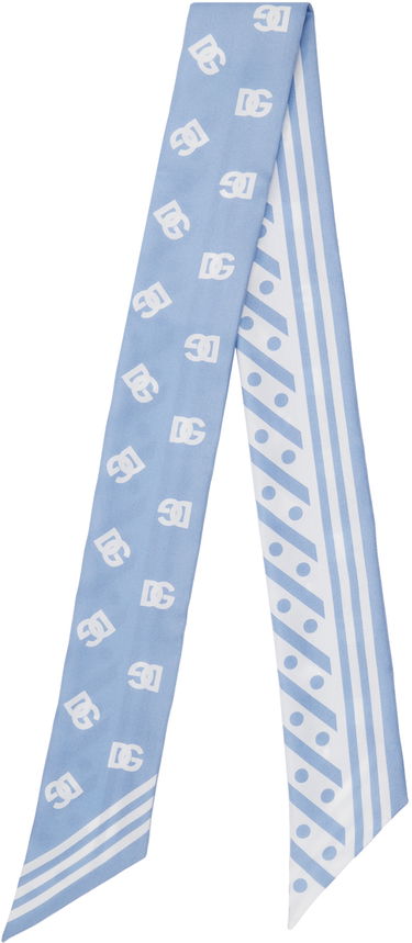 Šál Dolce & Gabbana DG Logo Twill Headscarf Modrá | FS215A GDB7Y, 0