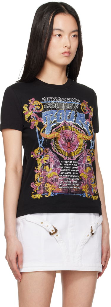 Tričko Versace Versace Jeans Couture Crystal Tour Graphic T-Shirt Čierna | E78HAHC03_ECJ01C, 1