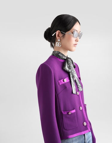 Bunda Dolce & Gabbana Short Single-breasted Wool Jacket Fialová | F27DETFU2TZF0373, 3