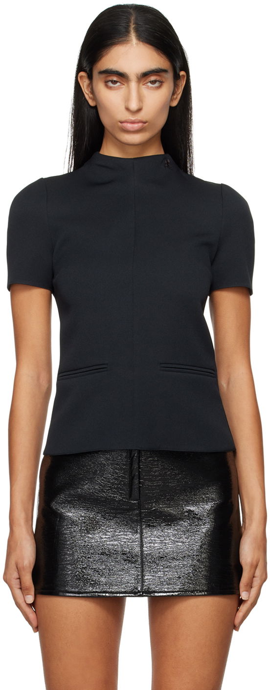 Sveter Courrèges Courrèges High Collar Top Čierna | 324CTO344PL0007, 0