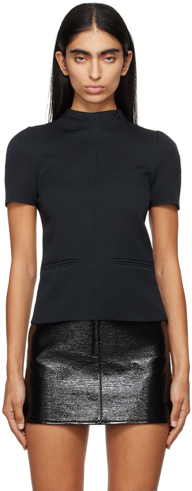 Sveter Courrèges Courrèges High Collar Top Čierna | 324CTO344PL0007, 0