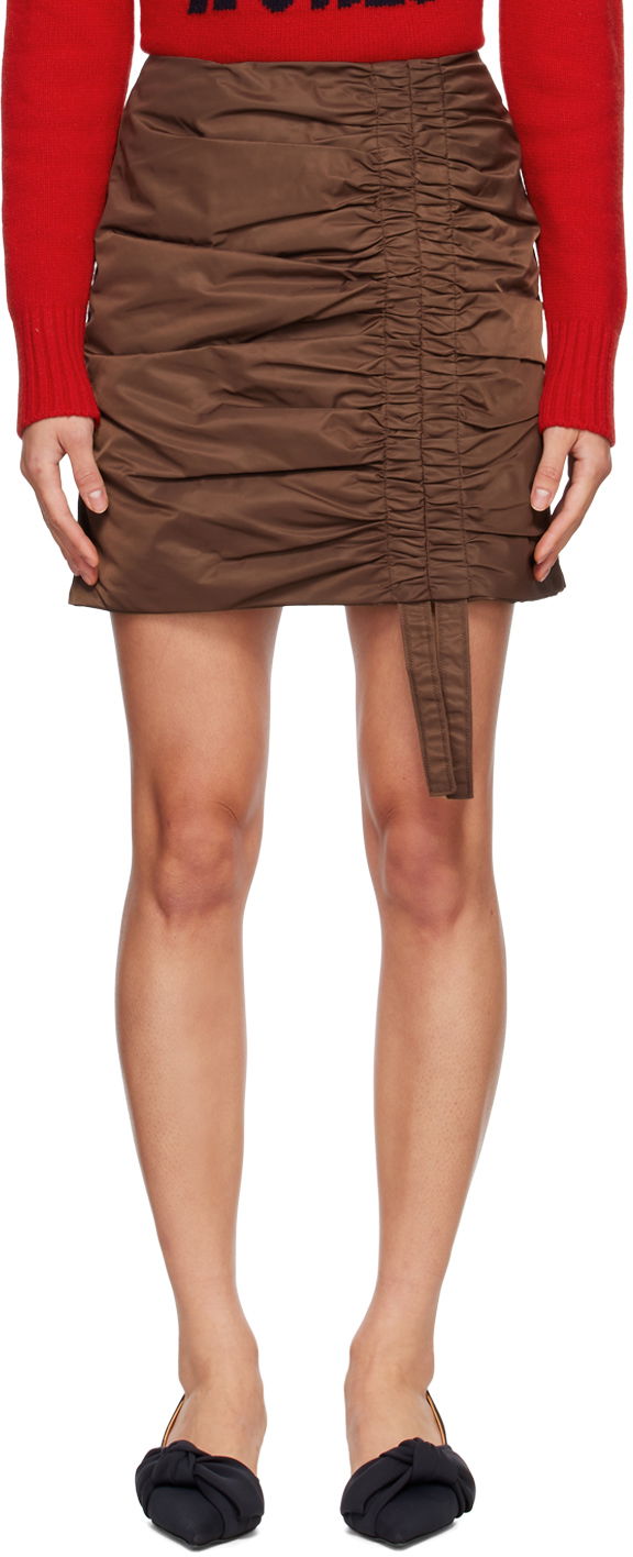 GANNI Ruched Mini Skirt