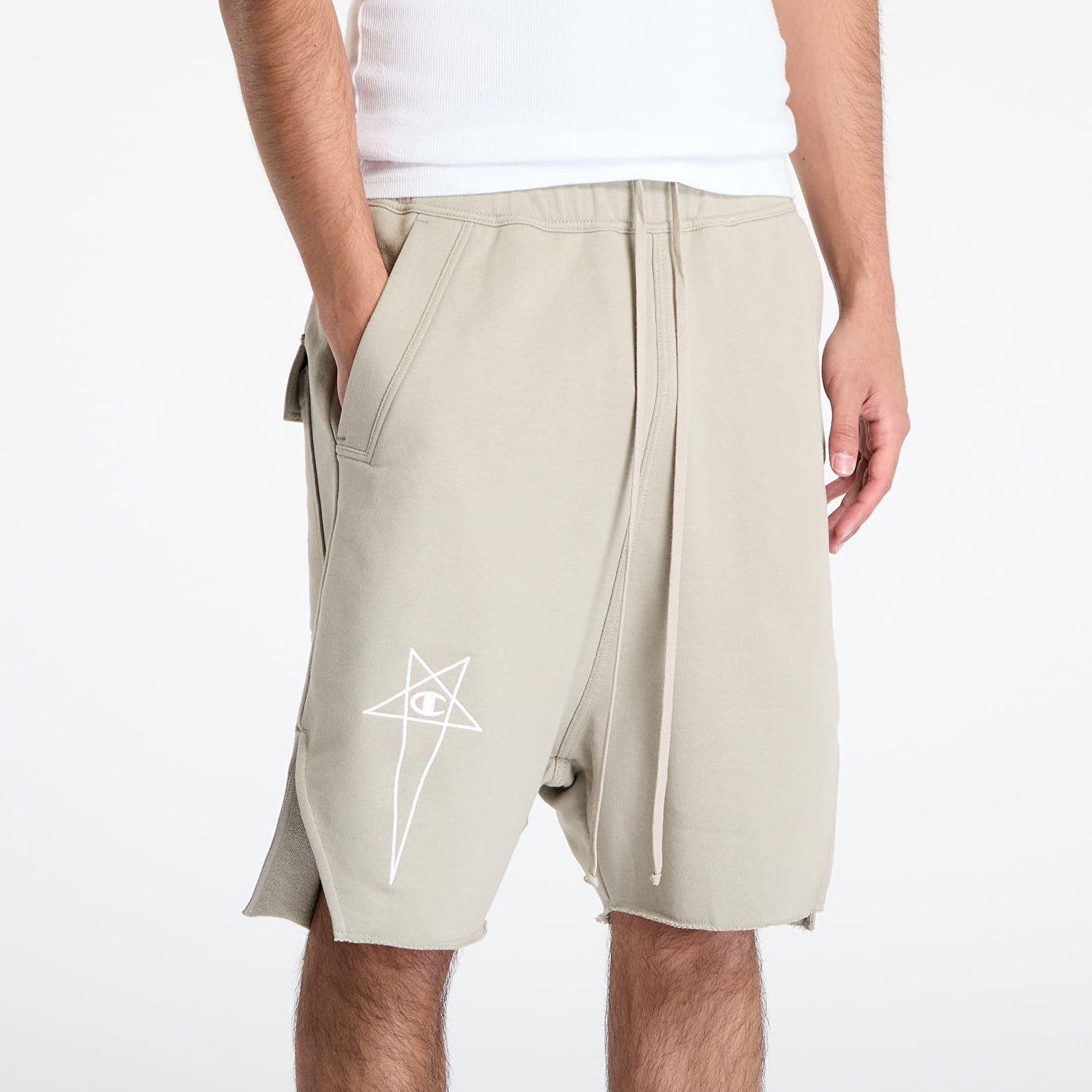 Šortky Rick Owens Rick Owens DRKSHDW x Champion Beveled Pods Shorts XXL Béžová | CM01E1688 CHFE 08, 1