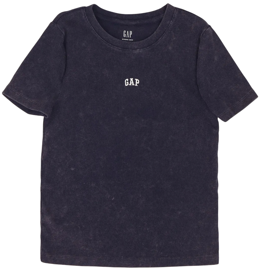Tričko GAP Ribbed T-Shirt Logo Abbreviated Navy | 637782-09