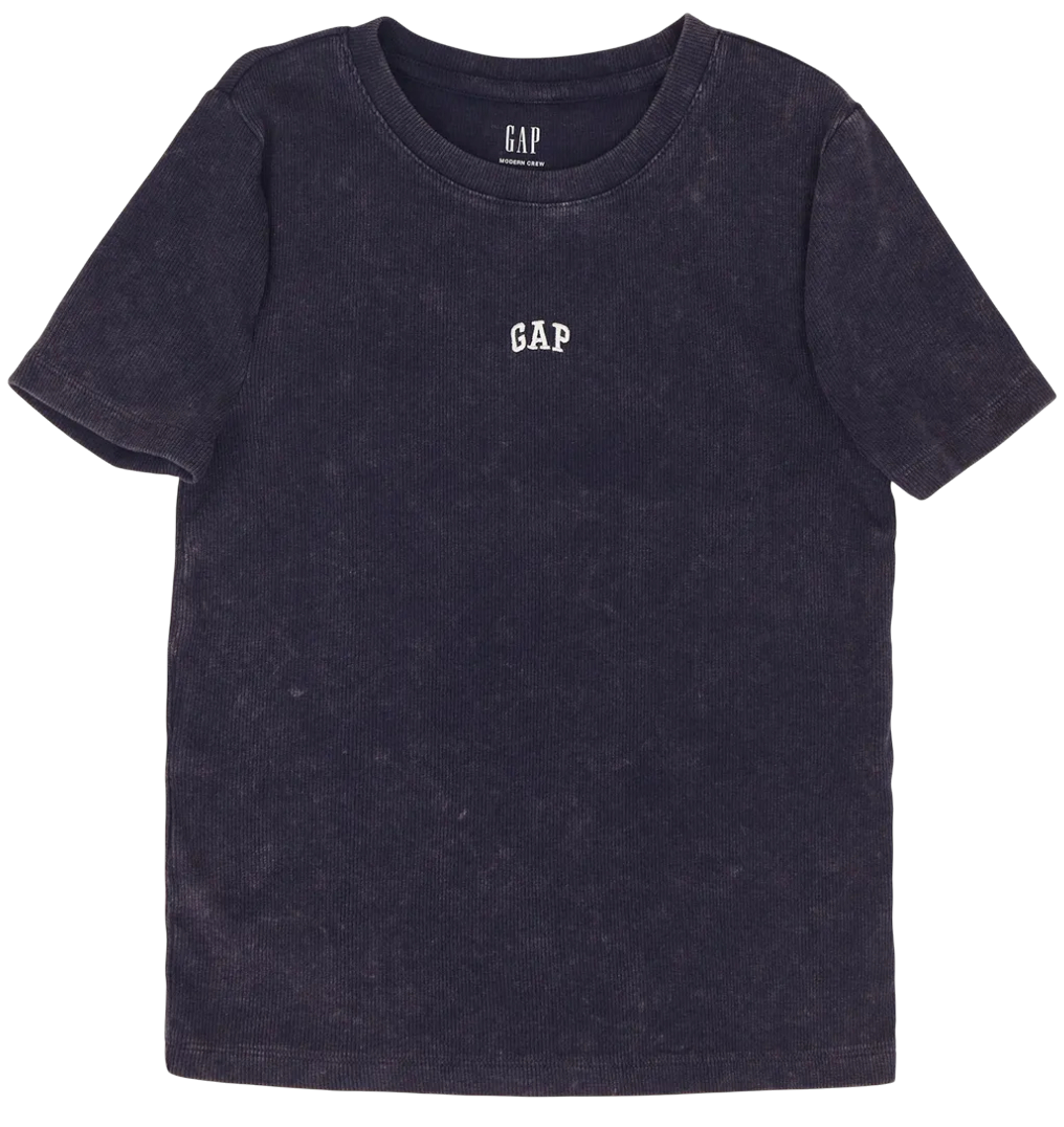 Tričko GAP Ribbed T-Shirt Logo Abbreviated Navy | 637782-09, 0