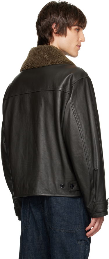 Bomber bunda LEMAIRE LEMAIRE Shearling-Collar Leather Jacket Čierna | OW1101 LL0095, 2
