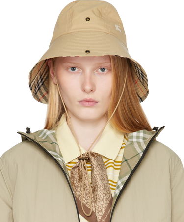 Klobúk Burberry Burberry Check Brim Gabardine Bucket Hat Béžová | 8112365, 0