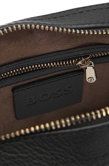 Taška cez rameno BOSS BOSS Grained Leather Crossbody Bag Čierna | 50547733, 1