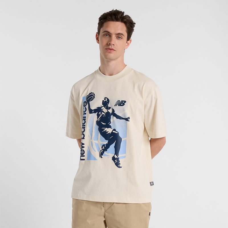 Tričko New Balance Basketball Graphic T-Shirt Béžová | NBMT51605LIN, 0