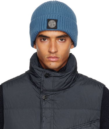 Kulicha Stone Island Full Rib Beanie Modrá | S15 N100002 S00C3, 0