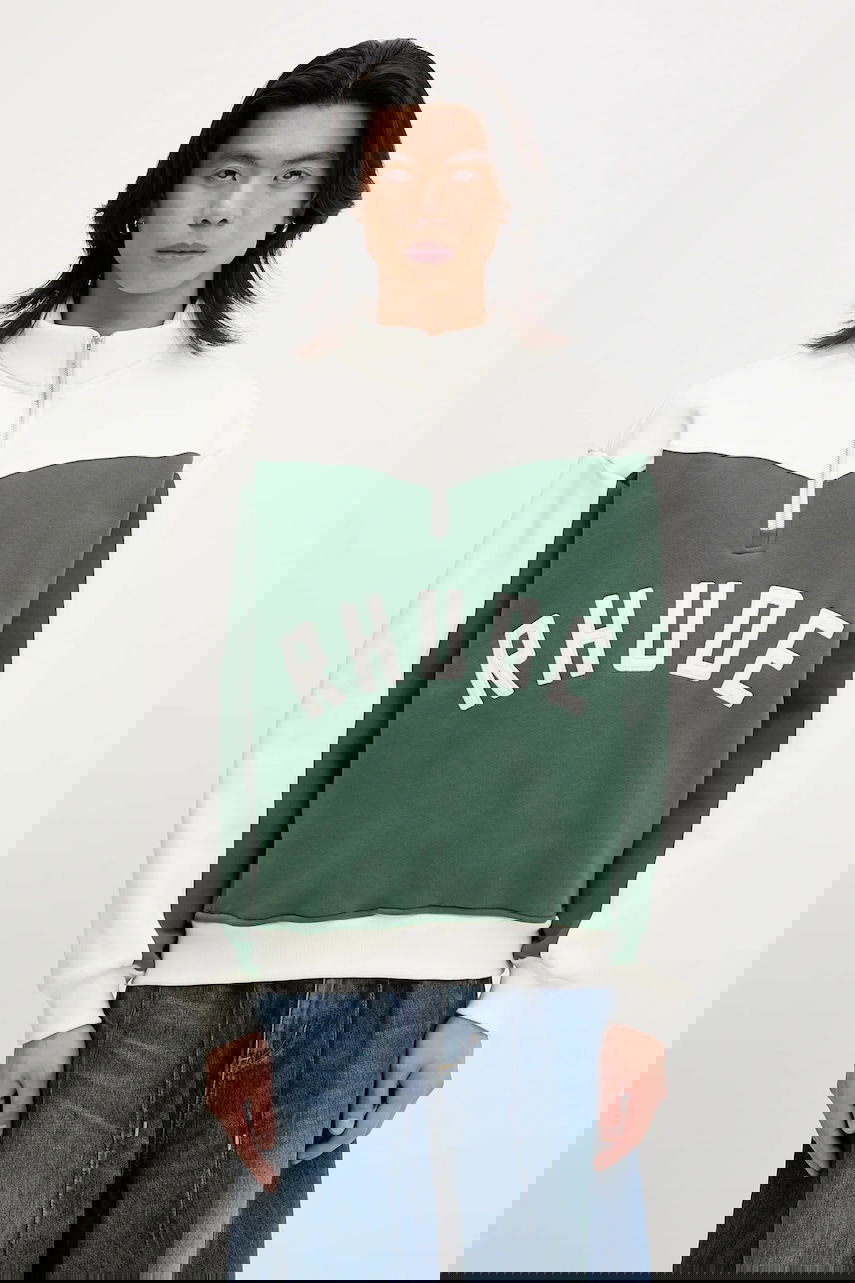 Mikina Rhude RHUDE Monaco Quarter-Zip Sweatshirt Zelené | RHSS25SW01012, 0