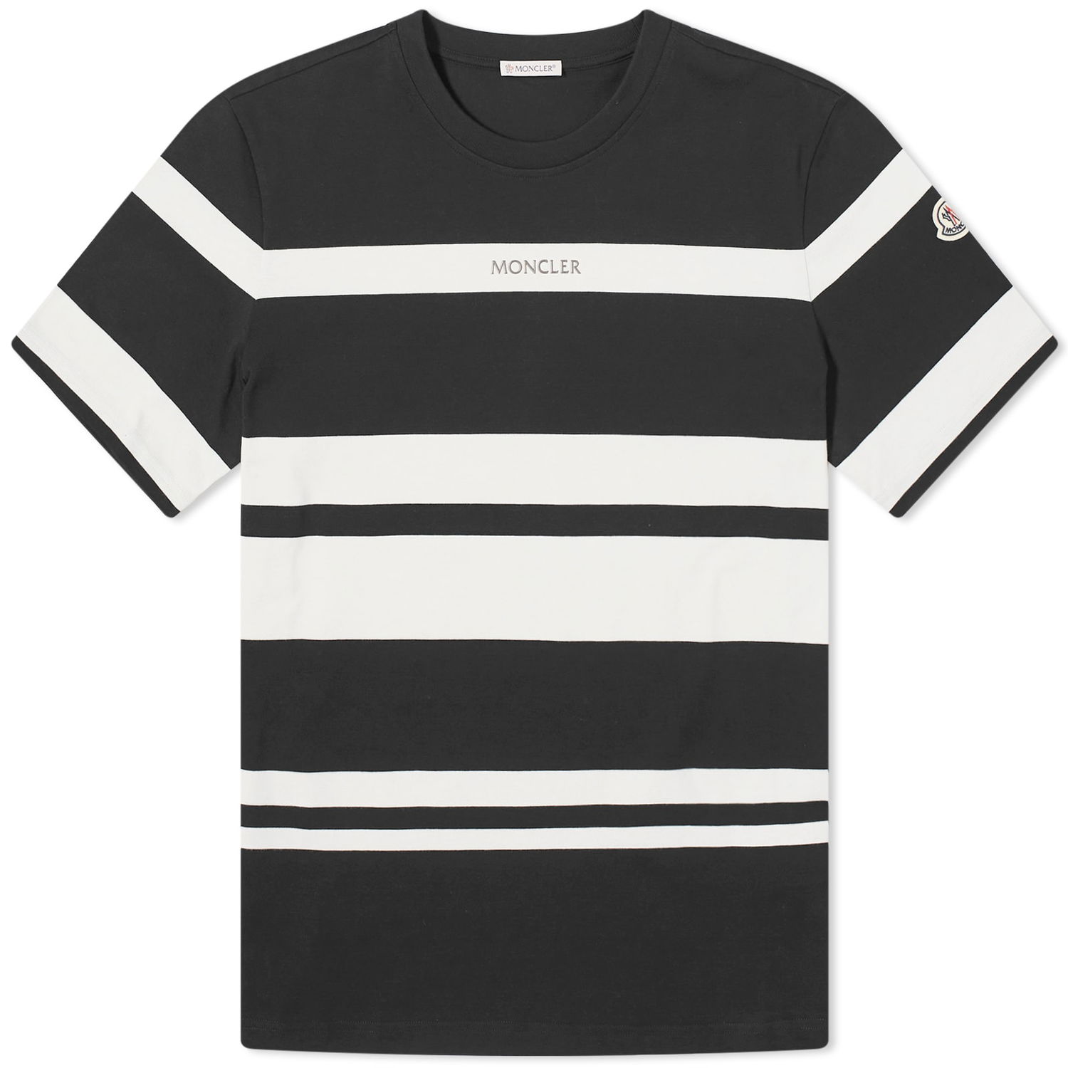 Tričko Moncler Stripe Logo T-Shirt Čierna | 8C000-55-89AHZ-P90, 0