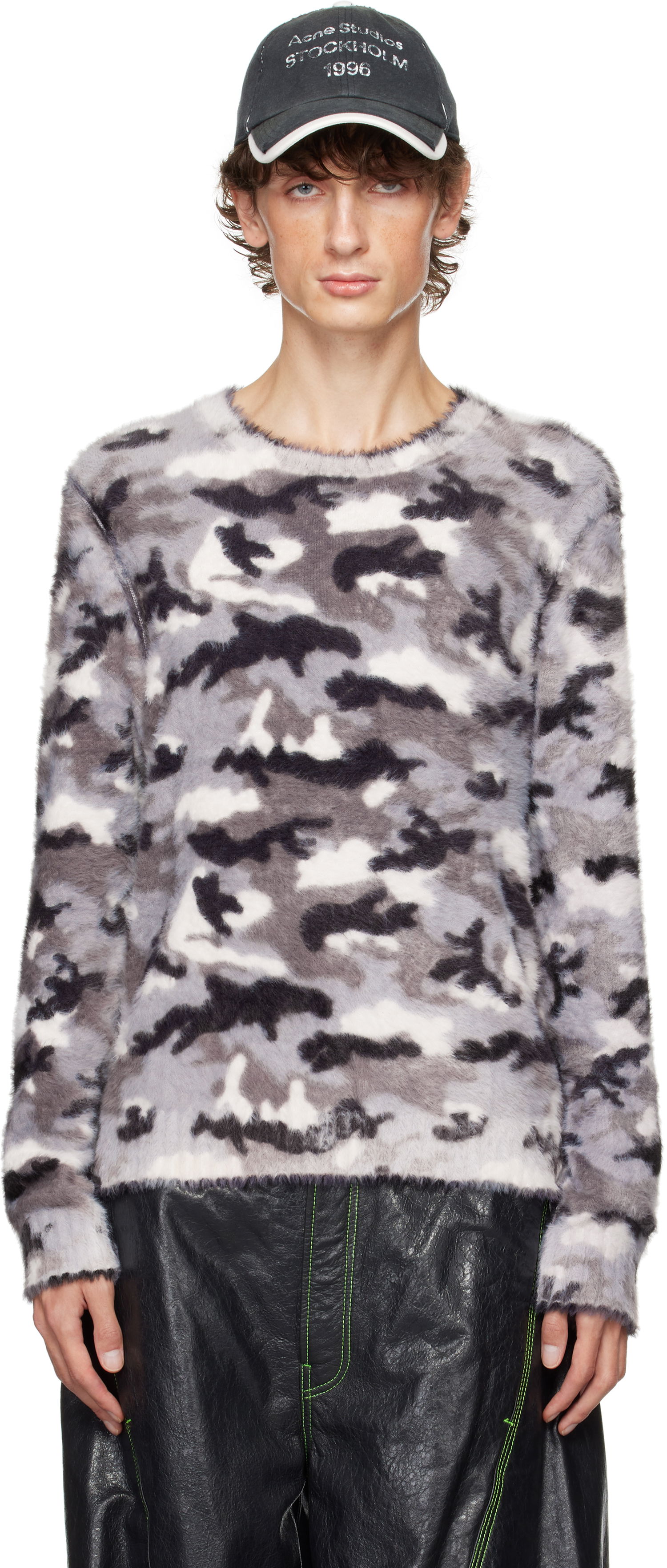 Sveter Acne Studios Sweater Printed Gray Šedá | B60335-, 0