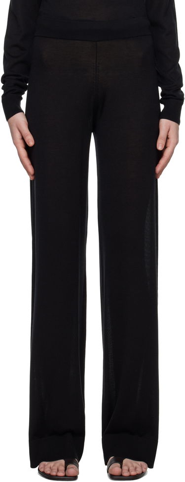 Nohavice TOTEME TOTEME Wide Knit Trousers Čierna | 252-WRB0258-YA0151, 0