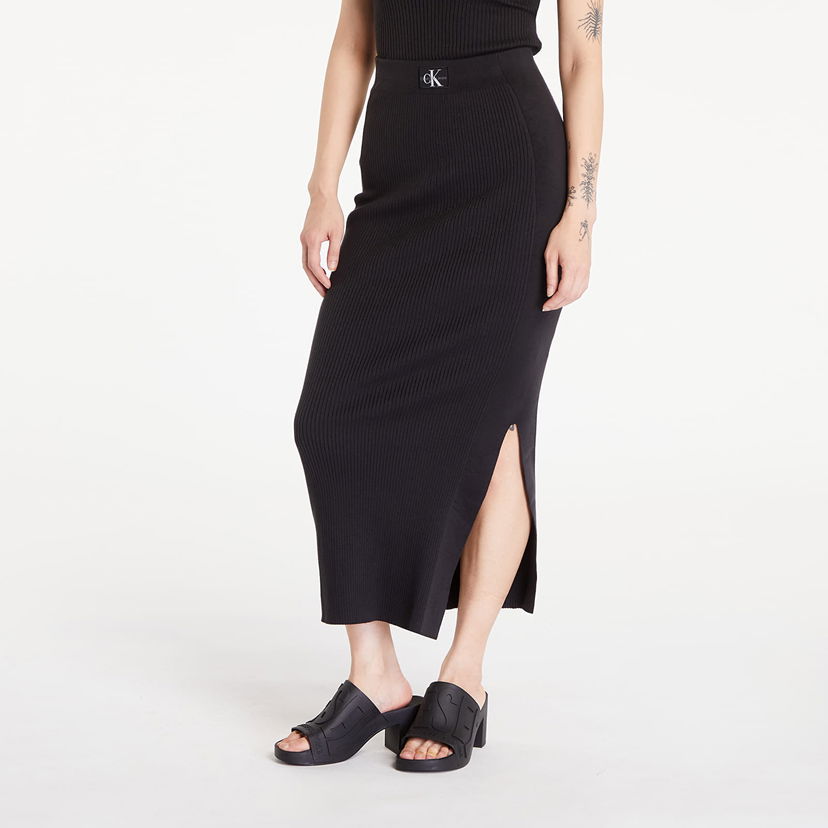 Sukňa CALVIN KLEIN Soft Ribbed Lyocell Maxi Skirt Black Čierna | J20J223606 BEH